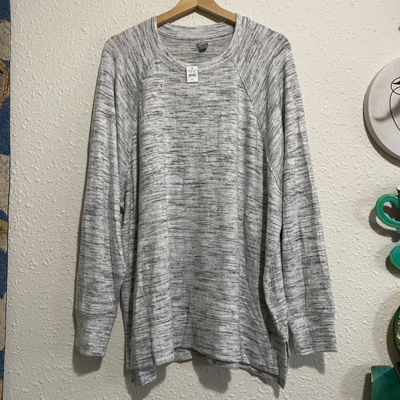aerie Tops - New Aerie Women Gray Heathered Long Sleeve Raglan Sweatshirt Top XL basic staple